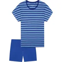 Schiesser Pyjama 'Casual Essentials' blauw / donkerblauw
