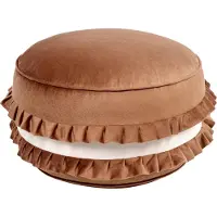 Beliani MAROT - Kinderpoef - Bruin - 50 x 50 x 30 cm - Fluweel