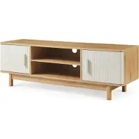 En.casa Tv meubel Ferrersp 140x40x45 cm eikenkleurig havermout en naturel []