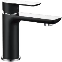 Mexen Alfa wastafelkraan, zwart/chroom - 745700-71