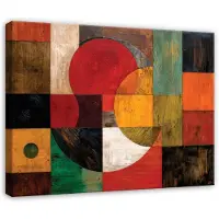 WALLARENA - Schilderij op canvas - 40x30 cm - geometrisch Art Deco patroon - Geschikt voor slaapkamer en woonkamer