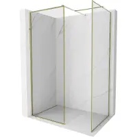 Mexen Kioto-F Douchewand Walk-in met frame 145 x 120 , transparant 8 mm, goud - 800-145-202-04-50-120