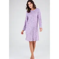 Damart - Gemerceriseerd nachthemd - Dames - Violet - 38-40 (S)