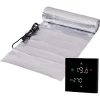 Pro-mat 1 m², Zwart - Complete elektrische vloerverwarming folie set, 150 watt incl Wifi thermostaat. - vloerverwarming matten - vloerverwarming matten
