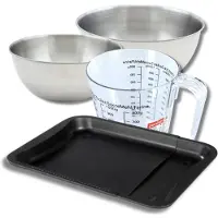 Zenker Bakkerijset met uitschuifbare bakplaat van 35-52 cm, 2 mengkommen, maatbeker en spatel