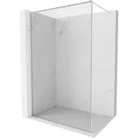 Mexen Kioto-XF douchewand Walk-in met frame 100 x 202 , transparant 10 mm, geborsteld nikkel - 800-100-104-97-00-X