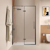 Saniclear Pure douchedeur 100cm verouderd ijzer - gunmetal