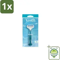 Gillette venus 1 x Gillette - Venus Smooth – Rondingvolgende Mesjes – Handvat + 2 Navulmesjes - Scheermesje Vrouw - Huidbescherming - Scheren Voor Vrouwen - Venus SkinCushion - Duurzaam Scheren