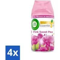 Air Wick 4 x - Luchtverfrisser Navulling - Essentiële Oliën - Pink Sweet Pea - Automatische Spray - 250 ml - Freshmatic Max - Pink Sweet Pea - Geur - Essentiële Oliën - Geurverspreiding