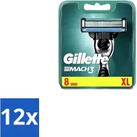 Gillette – Mach3 – Scheermesjes – 8 mesjes - Voordeelverpakking - 12 stuks