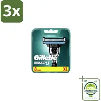 Gillette 3 x – Mach3 – Scheermesjes – 8 mesjes - Grootverpakking - Scheren - Scheermesjes - Comfort - Glad Scheren - Huidbescherming