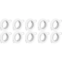 Strühm BONO Spot Armatuur 10 Pack - GU10 Inbouwspot - Rond - Wit - Aluminium - Kantelbaar Ø88mm