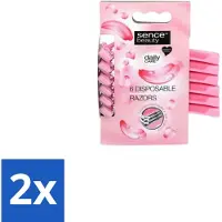 Sence – Wegwerpscheermes – Glad Scheren – Comfort Grip – 6 Wegwerpscheermes - Voordeelverpakking - 2 stuks