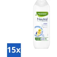 Neutral 15 x Baby Shampoo Parfumvrij 250 ml - Baby Shampoo - Baby Was - Babyhuid Verzorging - Zeepvrije Shampoo - Mild Shampoo
