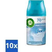 Air Wick 10 x - Luchtverfrisser Navulling - Bloem & Fris - Automatische Spray - 250 ml - Luchtverfrisser - Bloemige Geur - Automatische Geurverspreiding - Geurneutralisatie - 24/7 Geurstop