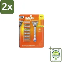 Gillette - Fusion5 – Houder + 6 Mesjes - Voordeelverpakking - 2 stuks - Scheermesjes - Glad scheeren