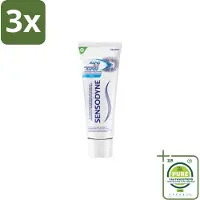 Sensodyne 3 x – Tandpasta – Rapid Relief Whitening – 75 ml - Grootverpakking - Gevoelige Tanden - Tandpasta - Verlichting - Whitening - Mondgezondheid