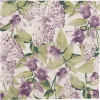 Clayre & Eef Servetten Papier Set van 20 33x33 cm Wit Paars Papier Bloemen