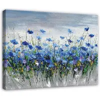 WALLARENA - Schilderij op canvas - 120x80 cm - bloemen aquarel natuur - Geschikt voor slaapkamer, salon, keuken
