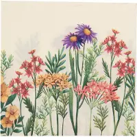 Clayre & Eef Servetten Papier Set van 20 33x33 cm Beige Roze Papier Bloemen