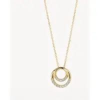 Blush gouden ketting Collier 3193YZI | Collier met anker schakel en pavé zetting | cadeau sieraden dames elegante stijl zirkonia helder