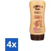 Hawaiian Tropic – Zonnebrand Lotion – Luminosity Medium SPF15 – 180 ml - Voordeelverpakking - 4 stuks