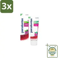 Parodontax 3 x - Tandpasta - Herbal Fresh - Bergamot & Mint - 75ml - Grootverpakking - Tandvleesgezondheid - Bloedend Tandvlees - Tandpasta - Kruidenextracten - Bergamot