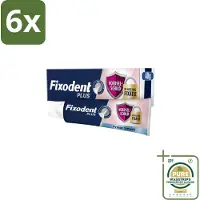 Fixodent Kleefpasta Plus 40 gr - Voordeelverpakking - 6 stuks - Frisse muntsmaak kunstgebit - Fixatie kunstgebit