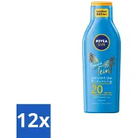 Nivea 12 x Sun – Zonnemelk – Zomerteint SPF 20 – 200 ml - Zonbescherming - Zomerteint - SPF 20 - Natuurlijke Bruining - Zonnemelk