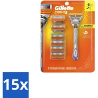 Gillette - Fusion5 – Houder + 6 Mesjes - Bulkverpakking - 15 stuks