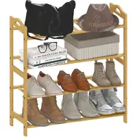 HOMCOM Schoenenrek - Bamboe - 67,5x24,7x72cm - Natuurlijk hout