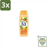 Fa 3 x – Douchegel – Bali Kiss – 250 ml - Grootverpakking - Douchegel - Mango - Vanillebloesem - Tropisch - Vegan