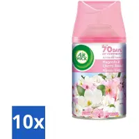 Air Wick 10 x - Luchtverfrisser Navulling - Magnolia & Kersenbloesem - Automatische Spray - 250 ml - Luchtverfrisser - Geur - Geurverwijdering - Bloemige Geur - Frisheid