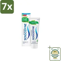 Sensodyne 7 x Tandpasta Fresh Mint 75 ml - Grootverpakking - Gevoelige Tanden - Tandpasta - Frisse Adem - Mondhygiëne - Tandenborstel