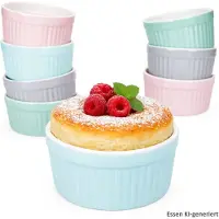 MamboCat 8-delige soufflébakjes Emilia schaaltjes elk 2x roze lichtblauw mintgrijs - 24320214