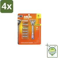 Gillette - Fusion5 – Houder + 6 Mesjes - Voordeelverpakking - 4 stuks - Scheermesjes - Glad scheeren