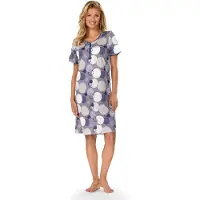 Comtessa Ascafa Nachthemd 'Lilac Flow' - Dames Nachthemd - Korte Mouw - Paars - Maat 52