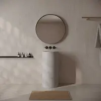 Ideavit Waskom solidharmony 45x45x85 cm beton op voetstuk licht grijs beige