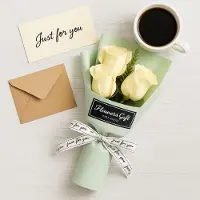 Hemo Luxe Kunst Creme Rozen in Transparante Geschenkdoos – Duurzame Kunstbloemen als Perfect Valentijnsdag & Moederdag Cadeau