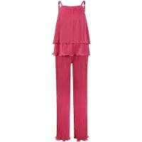 No Way Monday - Jumpsuit - 2-delige set - Fuchsia - Wide Leg - Maat 152