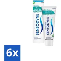 Sensodyne 6 x Tandpasta Deep Clean Gel 75 ml - Gevoelige Tanden - Tandgevoeligheid - Tandpasta - Reiniging - Fluoride