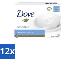 Dove 12 x Zeep - Sensitive 4 x 90 gr. - Gevoelige Huid - Zachte Reiniging - Zeep Voor Gevoelige Huid - Uitdroging Voorkomen - Huidcomfort