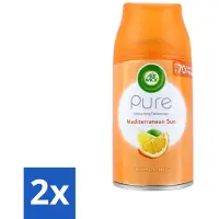 Air Wick 2 x - Luchtverfrisser Navulling - Mediterrane Zon - Automatische Spray - 250 ml - Luchtverfrisser - Automatische Geur - Zonnige Geur - Bloemige Geur - Geur Neutralisatie