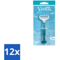 Gillette venus Gillette - Venus Smooth – Rondingvolgende Mesjes – Handvat + 2 Navulmesjes - Voordeelverpakking - 12 stuks