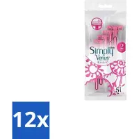 Gillette venus Gillette Simply Venus – Wegwerpscheermesjes – Basic – 5 mesjes - Voordeelverpakking - 12 stuks