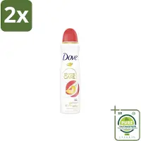 Dove Deodorant Spray Perzik 150 ml - Voordeelverpakking - 2 stuks - Deodorant spray - Fris