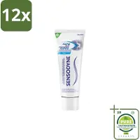 Sensodyne – Tandpasta – Rapid Relief Whitening – 75 ml - Voordeelverpakking - 12 stuks - Gevoelige tanden - Tandpasta
