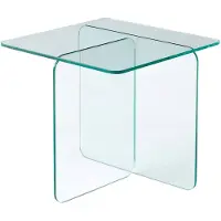 Sweeek - Vierkante bijzettafel van gehard glas 50 x 50 x 46cm - glintz