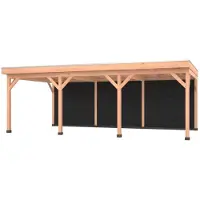Westwood Douglas overkapping, 750 x 400, met zwarte achterwand, Comfort Plus