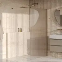 Brauer Oblivion Flow inloopdouche helder ribbelglas 120x200 incl. glascoating Geborsteld Goud PVD